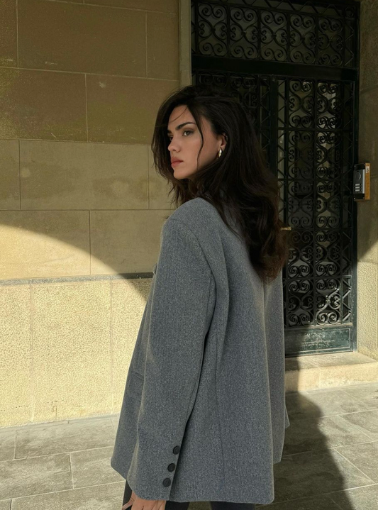Winter Grey Oversized Blazer