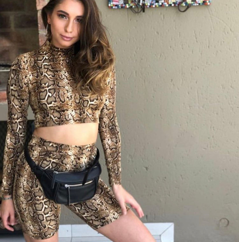 Nora Snakeskin Shorts
