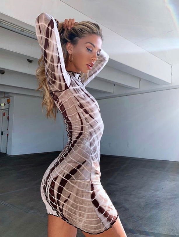 Tie Dye Dress in Brown